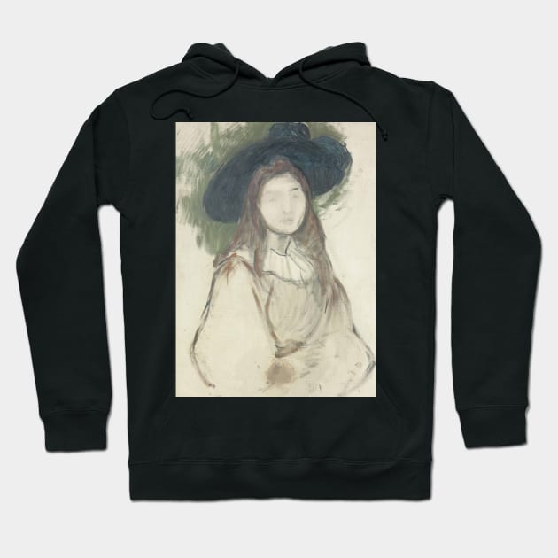 Julie Manet au chapeau Liberty by Berthe Morisot Hoodie by Classic Art Stall